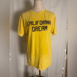 Daydreamer for Free People California Dream Yellow Graphic Tee Medium